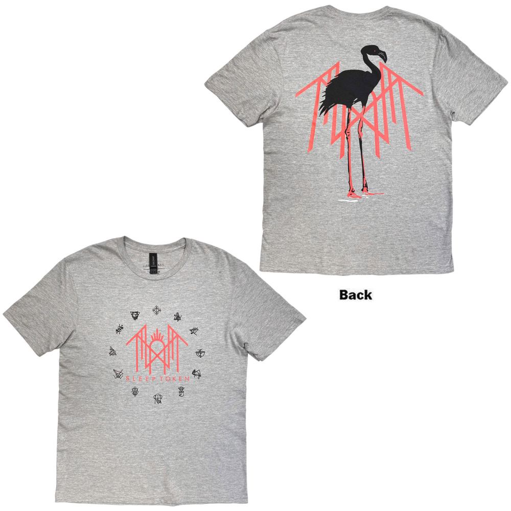 Sleep Token - Flamingo Pink Logo Mens Tshirt - Grey